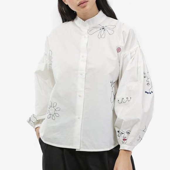 Mr. Larkin Poppy Hilma
Embroidery Shirt Floral Embroidered White Blouse - Picture 5 of 13